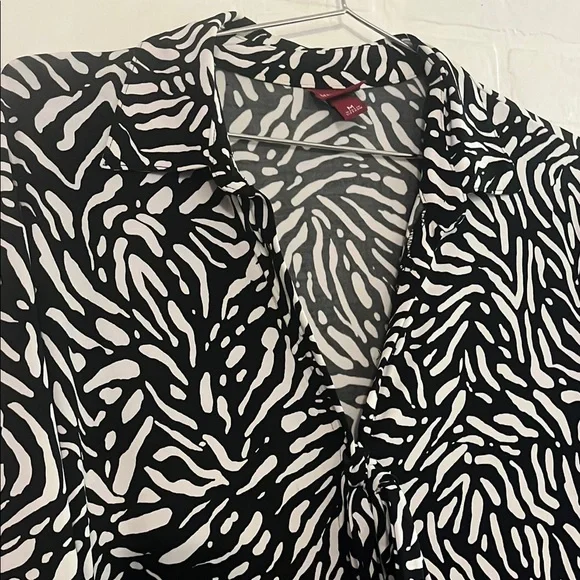 MERONA Womens Dress Black and White Patterned Dress Office Professional Medium - Picture 3 of 5